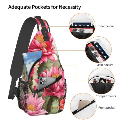 Bolso tipo bandolera Desert Cactus Flower unisex ligero para viajes miniatura 4