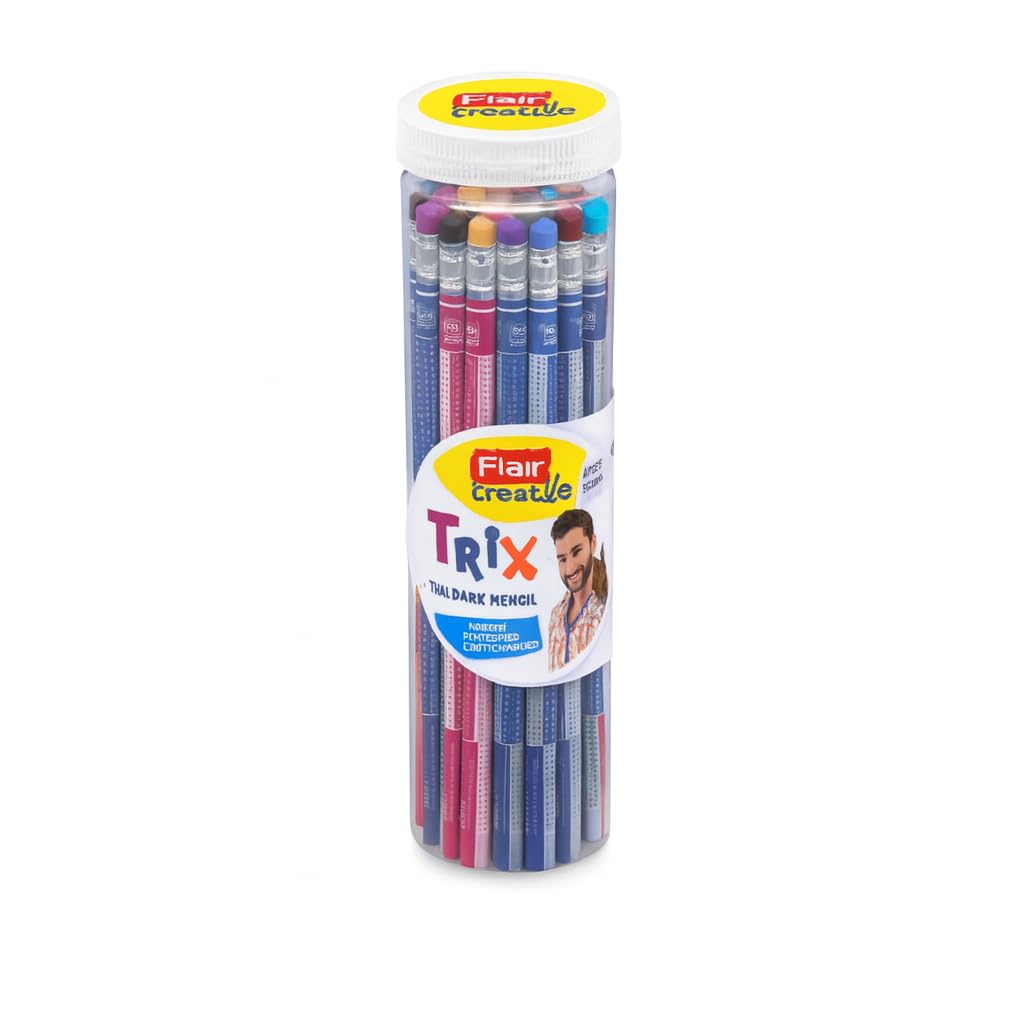 Flair Creative Trix Wooden Pencil Pack of 30 – Premium HB Graphite Pencils for Smooth Writing, Drawing & Sketching | Durable, Eco-Friendly, Break-Resistant School & Office Pencils-picture-29