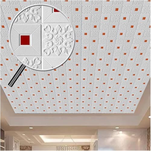 Paneles de pared 3D autoadhesivos contra la humedad en fondo de TV y techos 4