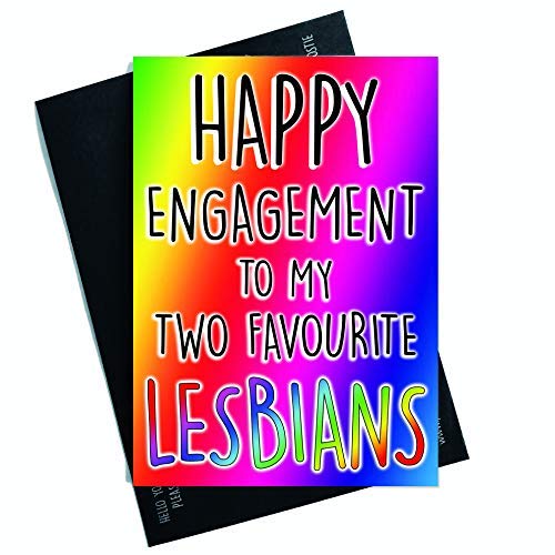 Funny Engagement Cards Lesbian Engagement Cards Gay Engagement Cards Friend Cards Happy Engagement to My Two Favourite Lesbians Funny PC549