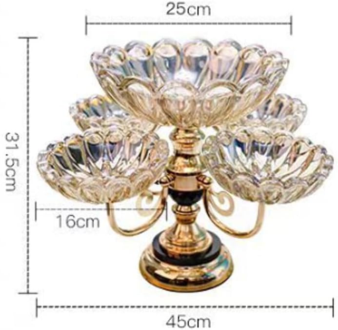 Rotating Crystal Glass Multi Layer Fruit Light Luxury Snack Plate for The Living Room