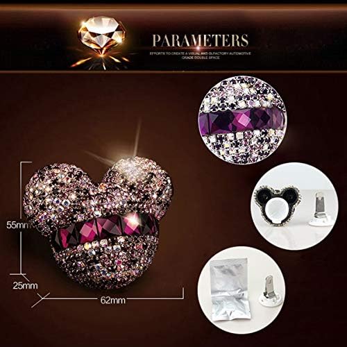 Wonolo 2Pcs Mickey Mouse Car Fragrance Air Freshener Auto Vent Perfume Diffuser(Purple)