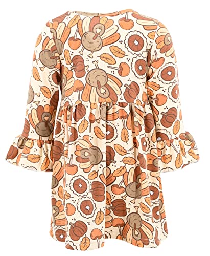 Image of Girls Long Sleeve Ruffled Dresses for Toddlers and Kids