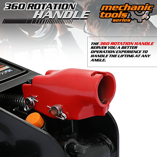 M-Auto Hydraulic Trolley Jack Car Lift With Carrying Storage Case, Fast Lift Garage Floor Jack 2 Ton (4000 Lb) Capacity, Handy And Easy Storage, Red #TOP4