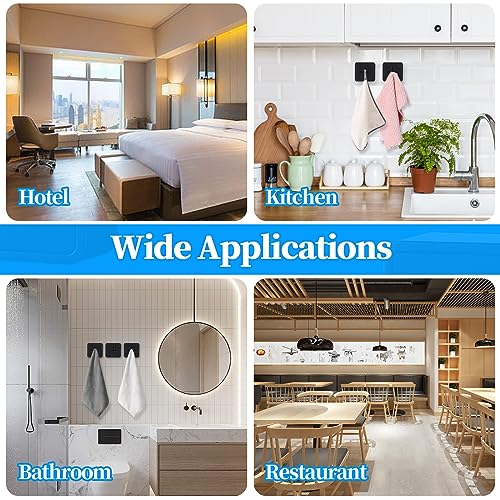 Foto von 4 Stück Geschirrtuchhalter Selbstklebend Geschirrtuchhalter Ohne Bohren Handtuchhaken Türhandtuchhalter Selbstklebend Handtuchhalter Küche Handtuchclip ABS Handtuchklemme für Badezimmer Küche und Haus