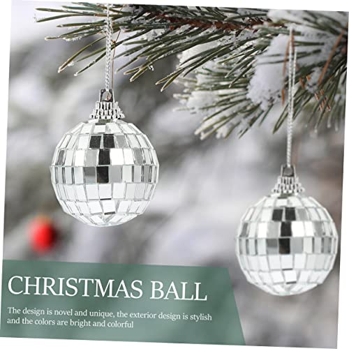 Ornamentos espejados reutilizables ERINGOGO, 17 piezas para árbol de Navidad, bolas disco decorativas vibrantes y reflectantes para celebraciones navideñas y festivas miniatura 3