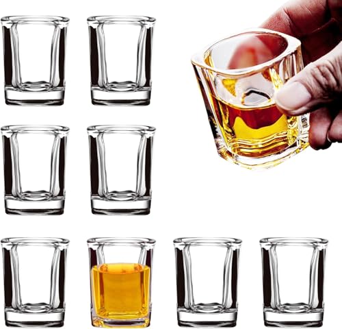 Image of bellemax Classy Shot Glass for Espressos, Spirits & Liquors,Whiskey, Vodka Shot, Tequila Shot, Wine Tasting, Cocktail Pour, Bar Accessory & Home Decor Parties Glasses Set of 6 (BR-06)