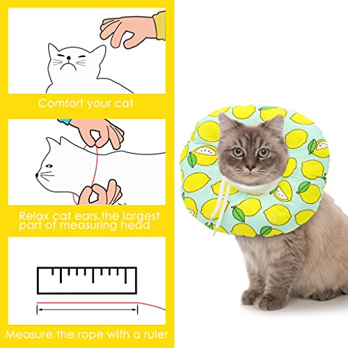 Image of Qpets Cat Cone Collar Comfy & Soft Stuffed PP Cotton Adjustable Size Machine Washable, After Surgery for Anti-Licking Dog Cone Collar,Surgery Recovery Collar for Pet (S :12-22cm)