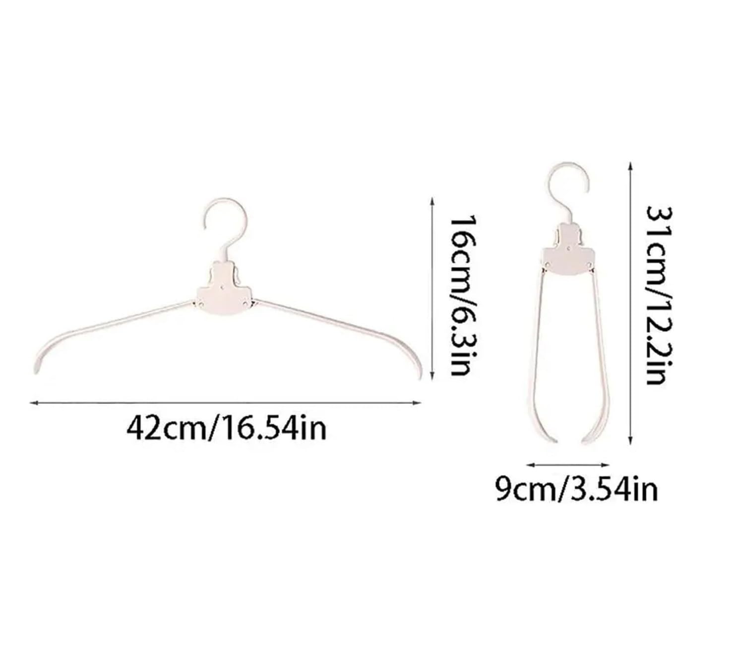 Gruccia Grucce per Tailleur Grucce 20 Grucce Pieghevoli Portatili da Viaggio per Appendiabiti, Organizer Antiscivolo Multifunzionale Salvaspazio Appendini Gruccia per Abiti(White)