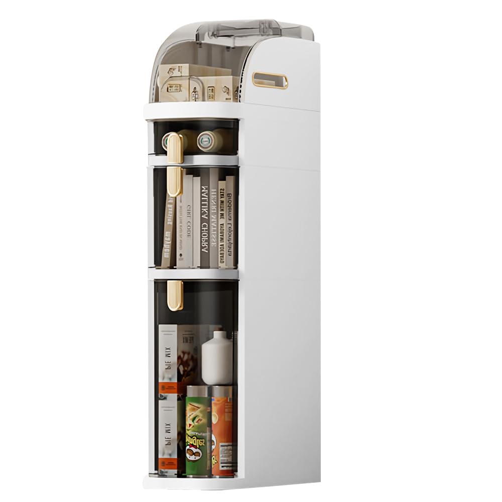 COOLBABY Household Sewing Storage Cabinet Bathroom Kitchen Multi-functional Storage Cabinet Multi-floor Transparent Cabinet-3 Layers