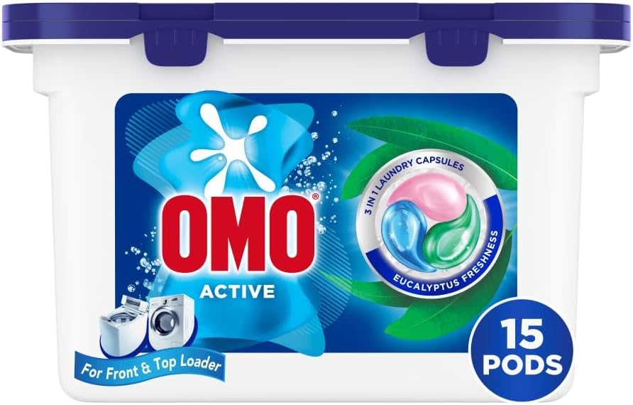 OMO Active 3in1 Laundry Capsules, Eucalyptus Freshness