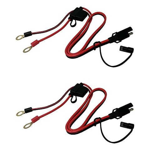 Tetra-Teknica MotoBasics Series RHS-01 12V Ring Terminal Harness with Black Fused 2-Pin Quick Disconnect Plug, 2 Feet, 16 Gauge Copper Wire, 10A Fuse, 2 Per Pack Cover