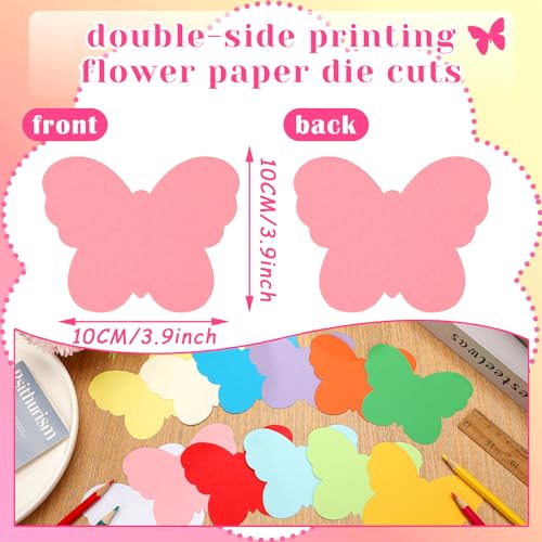 Image of Kisston 360 Pcs Butterfly Cutouts Paper 3.9 Inch Assorted Color Die Cuts for DIY Craft Projects School Classroom Bulletin Board Decor