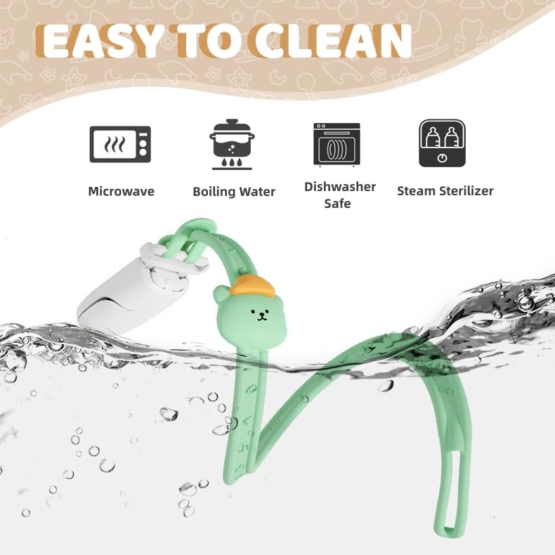 Miniatura 3 de Clip para chupete de silicona para bebé y niña, con una pieza neutra para bebé, para regalo de Navidad, paquete de 2