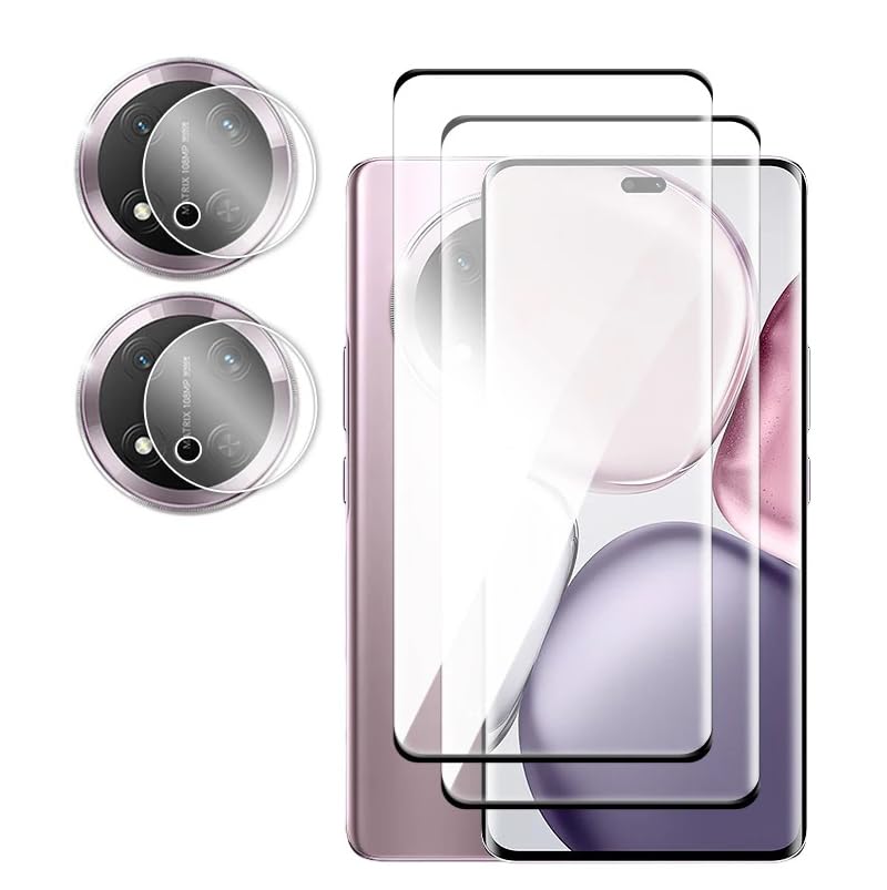 Kejuthrv 2-Pack Compatible with Honor X9C Screen Protectors with Lens Protectors Tempered Glass Anti-Scratch, Anti-Fingerprint, 9H Hardness