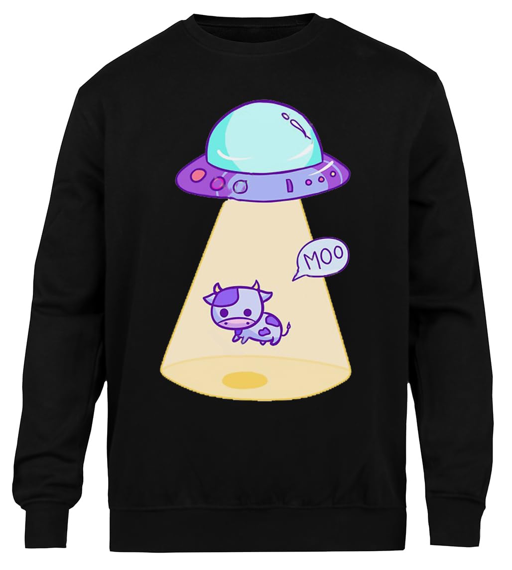 Porwanie Unisex Czarny Sweter Ekologiczny Unisex Black Sweatshirt Eco-Friendly Crewneck