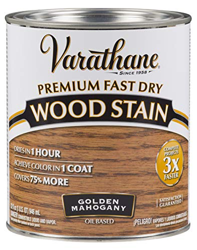 Varathane 262014 Premium Fast Dry Wood Stain, 32 oz, Golden Mahogany