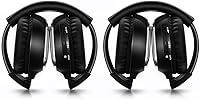 JYSiptkird Universal 2-Channel IR Foldable Wireless Headphones for Kids - Car DVD System, Overhead Video (2 Pack)