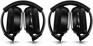 Universal 2-Channel Infrared Foldable Kids Wireless Headphones (2 Pack)