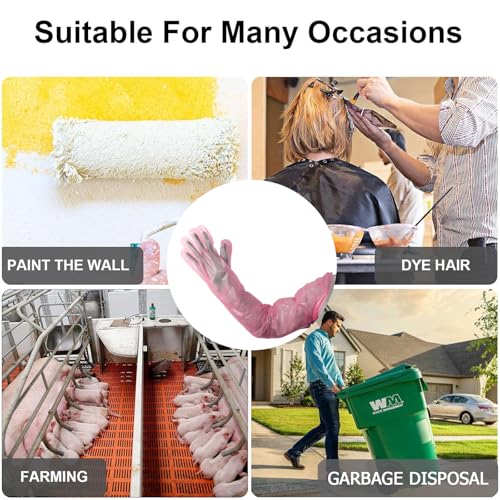 Comioke Langarm Veterinär Handschuh,Veterinär-Handschuhe,30pcsDehnbare Einweghandschuhe,Handschuhe zur Viehbesamung,Einweg Weichplastikfolie Handschuhe,Veterinärhandschuhe Extra Lange Stulpe 90 cm