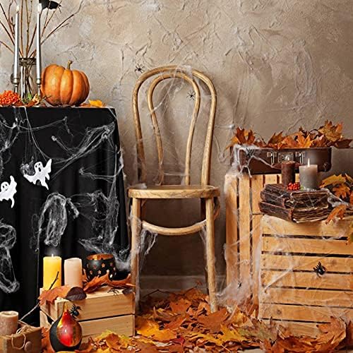2 Pack Stretchable Spider Cob Web Halloween Decoration with 8 Large Spiders,Stretchable Halloween Cobwebs,Spiders Set for Halloween Party Yard Décor