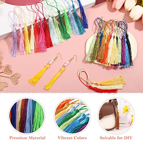 Bookmark Tassels Bulk, Cridoz 200Pcs Small Tassels Silky Handmade Soft Craft Mini Tassels With Loops For Bookmarks, Diy Crafts And Jewelry Making, 40 Colors #TOP4