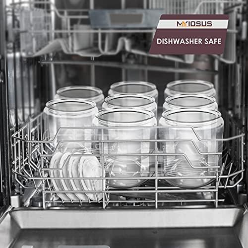 Myiosus Glass Storage Jars with Lids, 3.9L Large Airtight Cookie Jar Clear Glass Kitchen Canisters for Pasta Flour Cereal Candy Coffee Beans, Send 15pcs Food Storage Bags