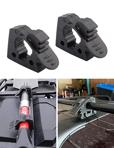 Image of Hi-Lift Jack Handle Keeper 2 PCS Rubber Clamp, Tube Tool Grip Quick-Release Clamp Mount Black Roof Rack Mount Fits 1-1 /7 in to 1-3 /7 in Diameter Tools -2 Pack
