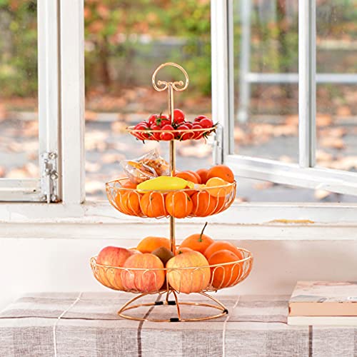 Cesta de frutas con tres soportes de hierro forjado en cuatro colores para eventos 7