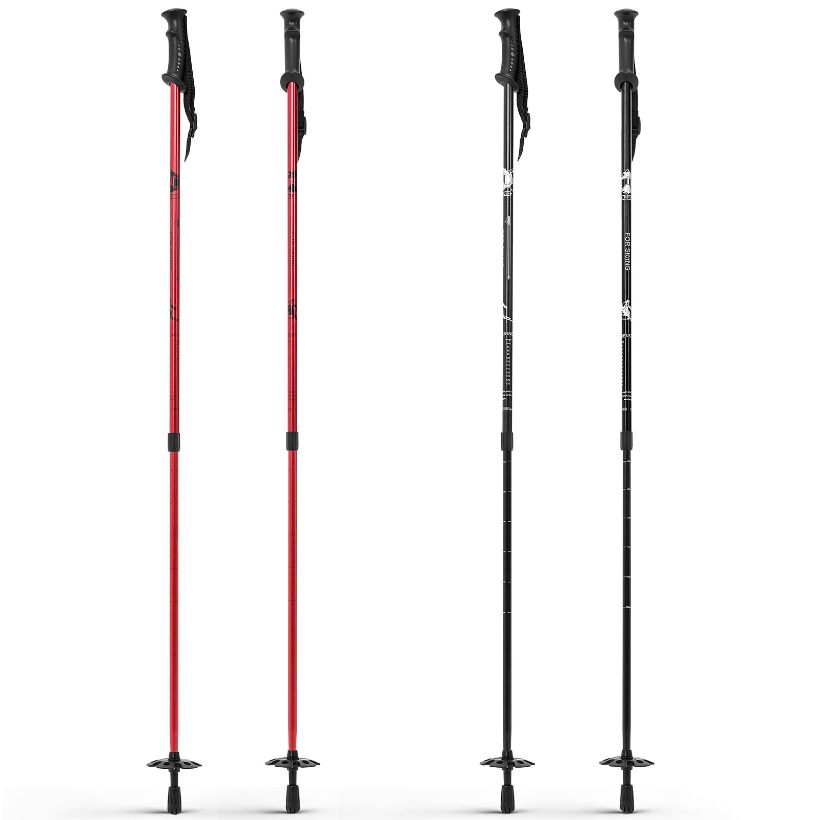 adjustable ski poles for downhill skiing lightweight aluminum ski poles for adults men women (78-135 cm/ 31-53 inch)