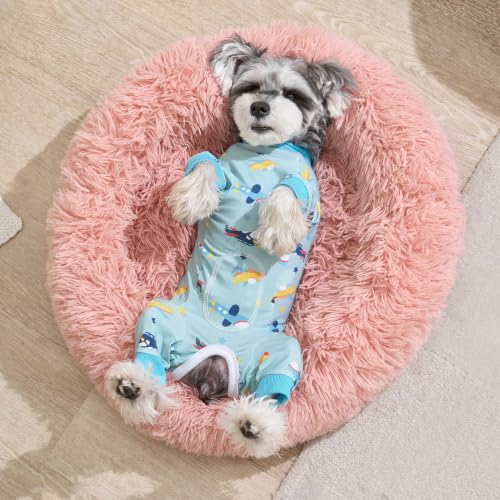 Image of Dog Recovery Suit Female Male Small Medium Dogs,Dog Surgical Recovery Suite Bodysuit After Surgery Puppy Cat Long Sleeve Onesies Bodysuit After Surgery Wound Protective (Blue Plane, M)