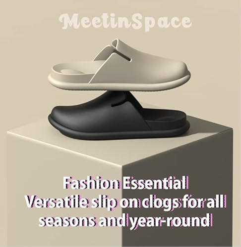Meetinspace Women Men Unisex Eva Boston Clogs Dupes Wide Round Toe Mules Lightweight Comfortable House Slipper Couples Slip On Shoes Black #TOP2