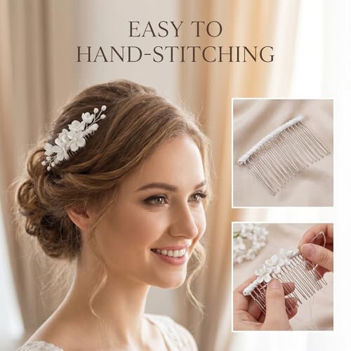 3 Peines para velo de boda con 20 dientes extra largos miniatura 3