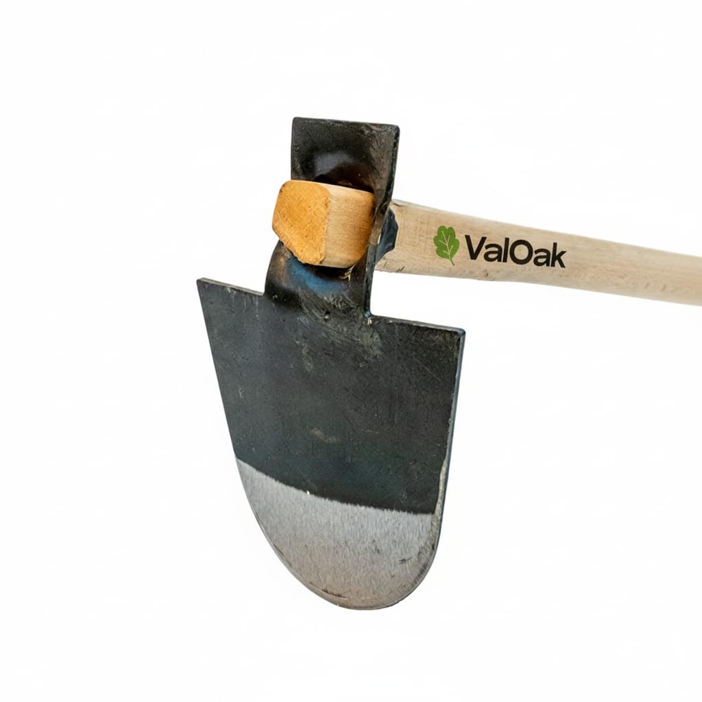 Valoak Zappa Tipo Brindisina da Giardinaggio | Manico in Legno di Faggio da 110 cm | Lama in Acciaio da 15x17 cm | Made in Italy