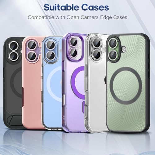 Image of Choiche for iPhone 17 Camera Lens Protector Bling, Individual Diamond Metal Ring with 9H Hardness, Scratch-Proof Camera Screen Protector, Stylish Accessories, Case Friendly (Purple Diamond)