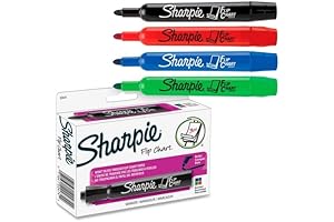 Sharpie 22480PP Flip Chart Markers With Bullet Tips For Crisp, Easy Writing On Large Surfaces
