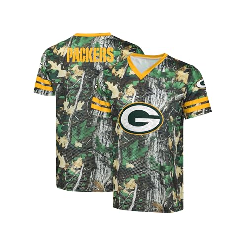 FOCO NFL Mens Officially Licensed Hunter Camo Primary Logo Game Day Football Jersey (US Alpha Small Regular Regular Green Bay Packers - Hunter Camo)