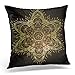 Topyee Housse de Coussin Mandala Rond Motif géométrie sacrée Métatron Cube Symbole Puissant 45 x 45 cm