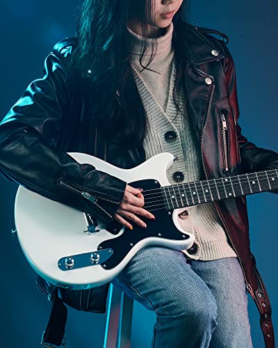 Westcreek Dc Electric Guitar With 6 String, Solid Body Electric Guitar, Dog Ear P90 Pickups, Bone Nut, Right Handed, 22 Frets, Slim C Neck, Roosewood Fretboard, Mahogany Body #TOP6