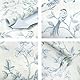 Yomshi Selbstklebende Tapete Blau 41cm x 10m Möbelfolie Blume und Vogel Wandtapete Abnehmbar Vinyl Klebefolie Wasserdicht Dekorfolie für Wohnzimmer Schlafzimmer