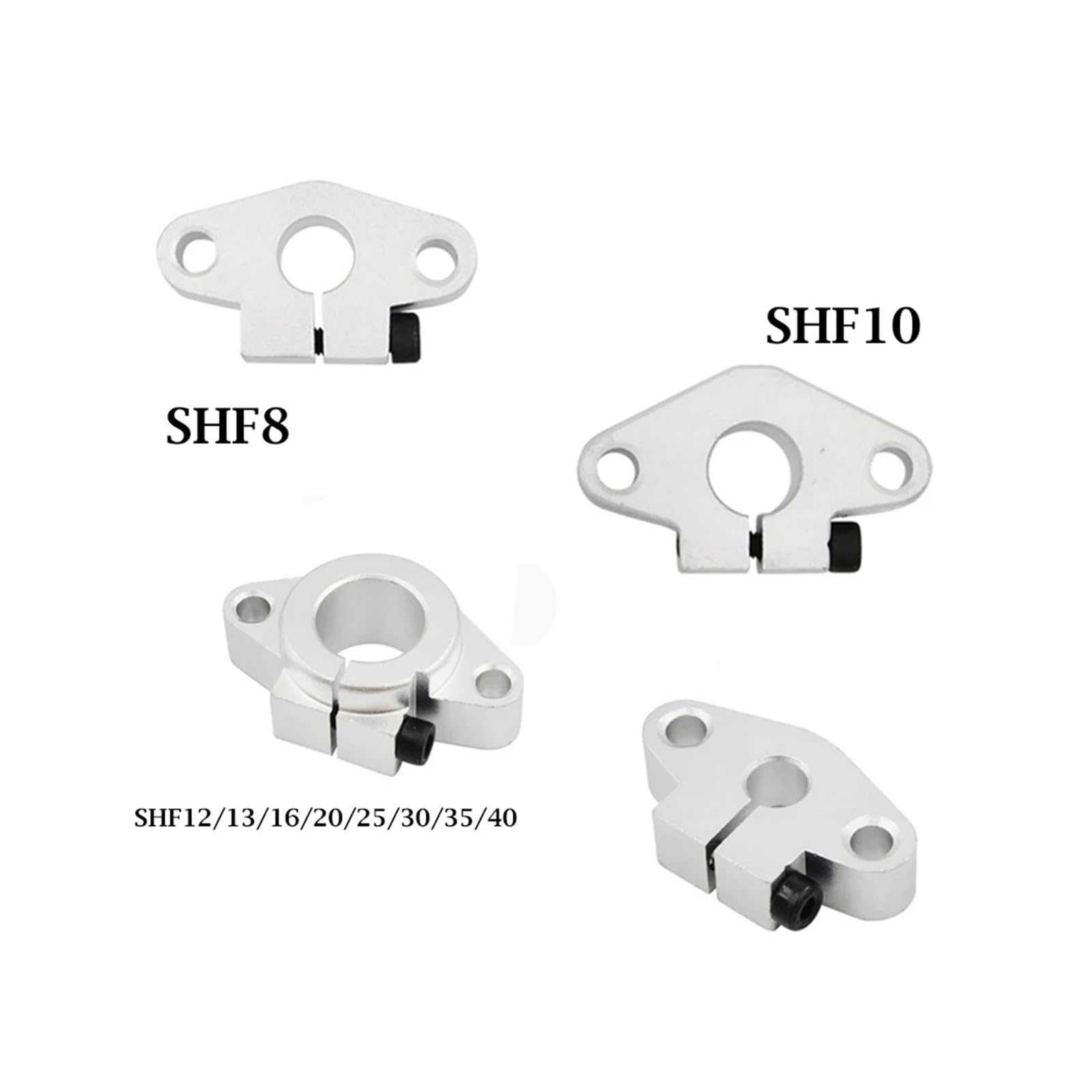 1 pièce SHF8 SHF10 SHF12 SHF13 SHF16 SHF20 SHF25 SHF30 8 mm Support d'arbre de rail linéaire XYZ table CNC Routeur Routeur 3D (20 mm)