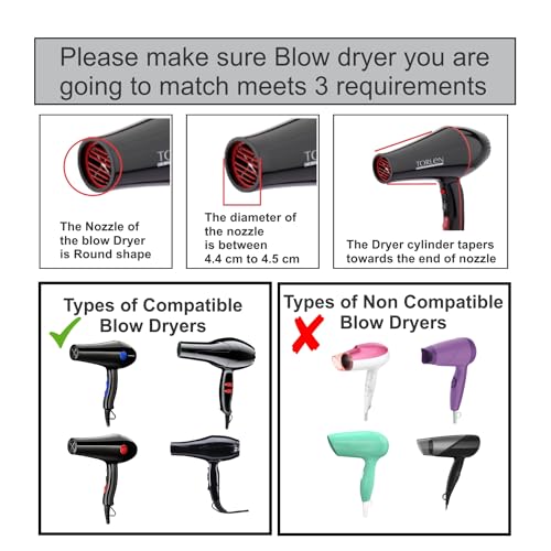 TORLEN PROFESSIONAL-D-01 Ceramic Technology Diffuser Design For Use With Professional Blow Hair Dryers For Frizz Free Curls And Waves, Black - Image 2