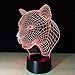 Produktbild Wfmhra Cartoon Leopard Animal 3D Schreibtisch Tischlampe 7 Farbe Nachtlicht Touch Lampe Kinder Kinder Familie Halloween Holiday School Geschenk