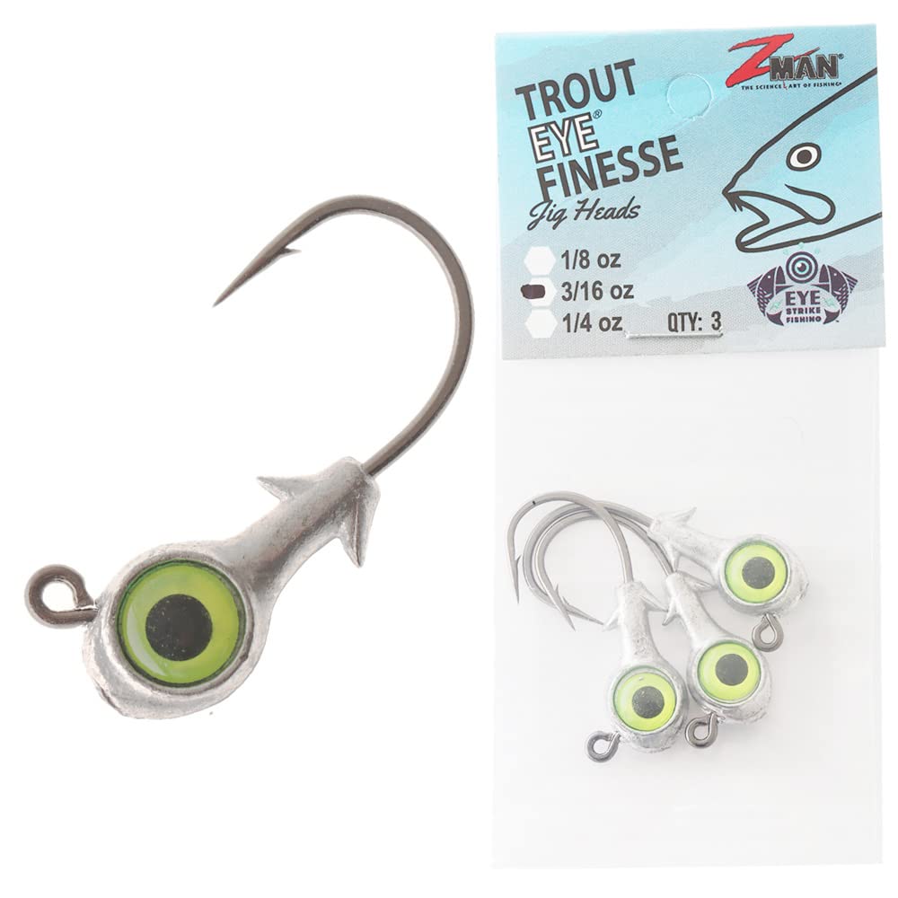 Amazon.com : Z-Man Fishing Trout Eye Finesse Jighead Lures 3/16 oz