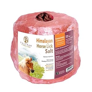 Horses Lick Natural Pink Salt, Natural shape salt with strong hanging Rope | Suitable for all Animals | 1kg “Salt Range Pakistan”