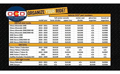Vehicle Ocd - Center Console Organizer Tray For Chevy Colorado/Gmc Canyon (2015-2022) - Made In Usa #TOP5