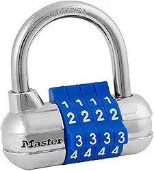 Master Lock Defina seu próprio cadeado combinado, fechaduras de armário de academia com código para proteger objetos de valor internos, a cor pode variar, 1523D