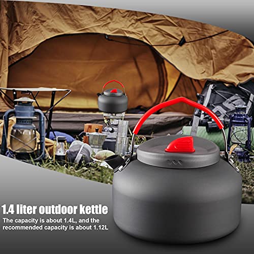 Langya Outdoor Camping Kettle, Compact Lightweight Aluminium Teapot For Camping, Portable Tea Kettle For Outdoor Hiking Picnic Bbq, Camping Cooking Equipment Travel Water Pot - 1.4L #TOP2