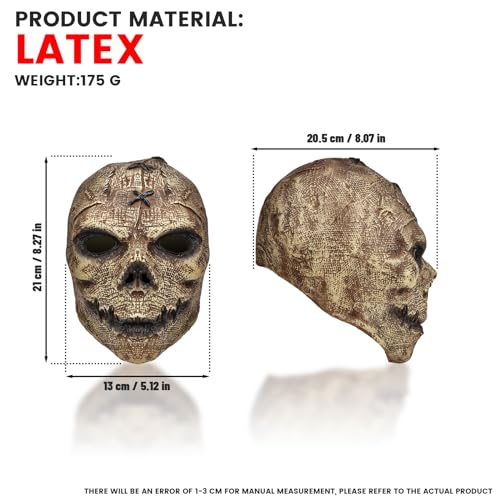 Xinxiaomeng Horror Skull Mask Halloween Burlap Skull Mask Scary Ghostface Mask Halloween Costume Carnival Latex Props thumb #2