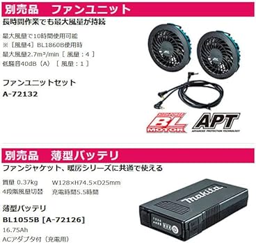 マキタ　ファンベストセット マキタ □マキタ 充電式ファンベスト FV215DZ 紺(デニム調)＋